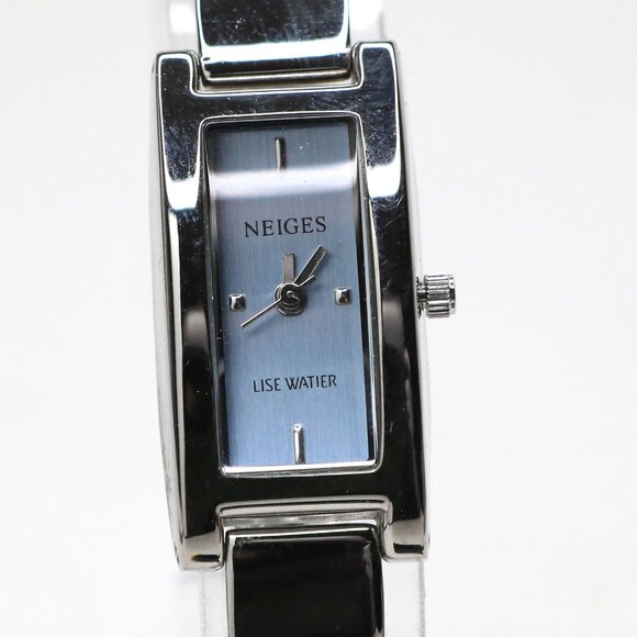 Lise Watier Neiges Delicate Silver Tone Rectangular Watch Dress Swiss Movt - Picture 4 of 10